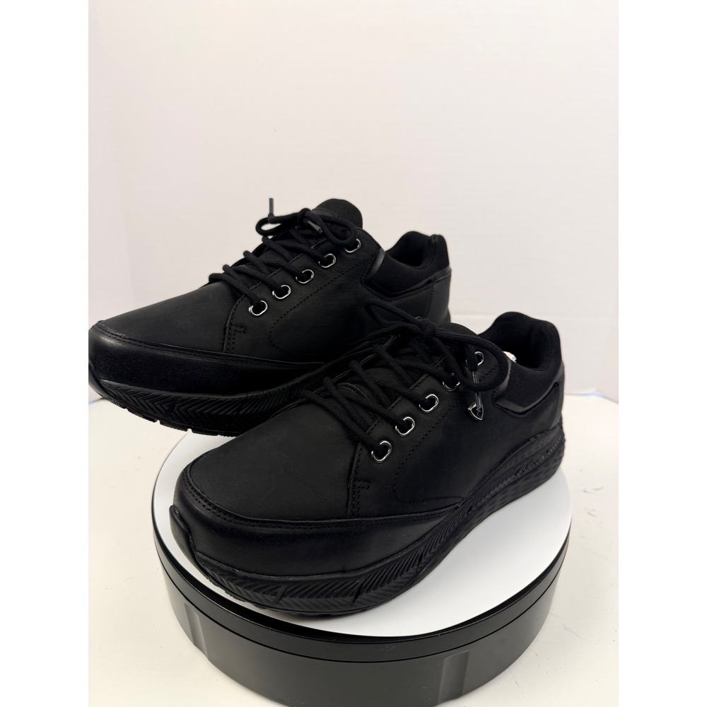 Xelero Men's Black Leather Arch Support Walking Performance Sneakers  9 4E Wide